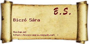 Biczó Sára névjegykártya